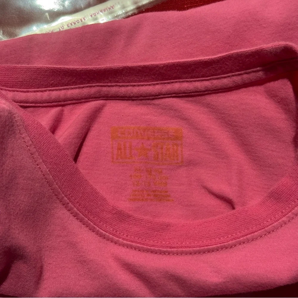 Converse All Star Pink Graphic Logo T-Shirt Youth XL Women’s XS-S Cotton